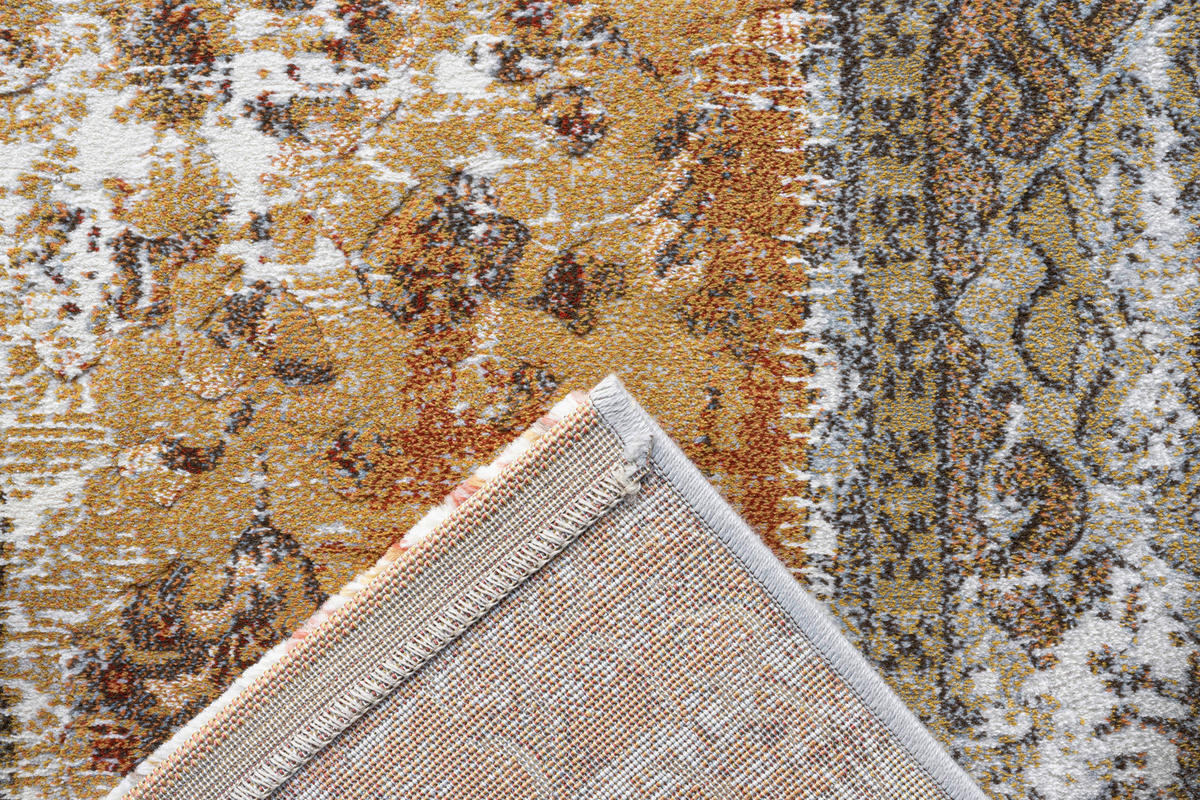 WEBTEPPICH 160/230 cm Argentum Creme, Goldfarben, Terracotta  - Goldfarben/Terracotta, KONVENTIONELL, Kunststoff/Textil (160/230cm) - Novel