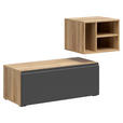 REGALELEMENT Graphitfarben, Eichefarben  135/33/40 cm  - Eichefarben/Graphitfarben, MODERN, Holzwerkstoff (135/33/40cm) - Carryhome