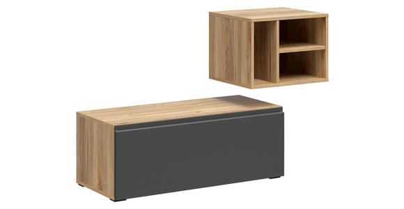 REGALELEMENT Graphitfarben, Eichefarben  135/33/40 cm  - Eichefarben/Graphitfarben, MODERN, Holzwerkstoff (135/33/40cm) - Carryhome