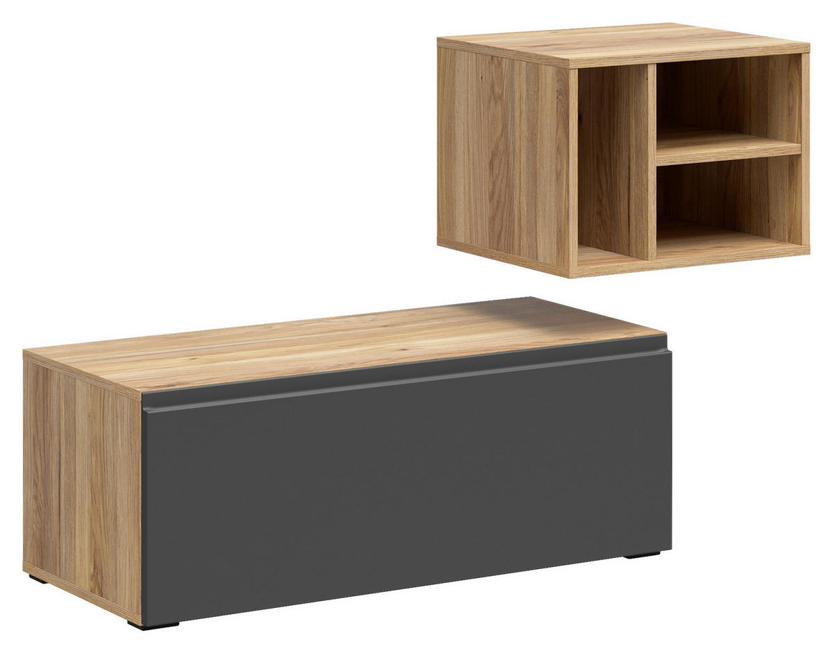 REGALELEMENT  135/33/40 cm Graphitfarben, Eichefarben  - Eichefarben/Graphitfarben, Modern, Holzwerkstoff (135/33/40cm) - Carryhome