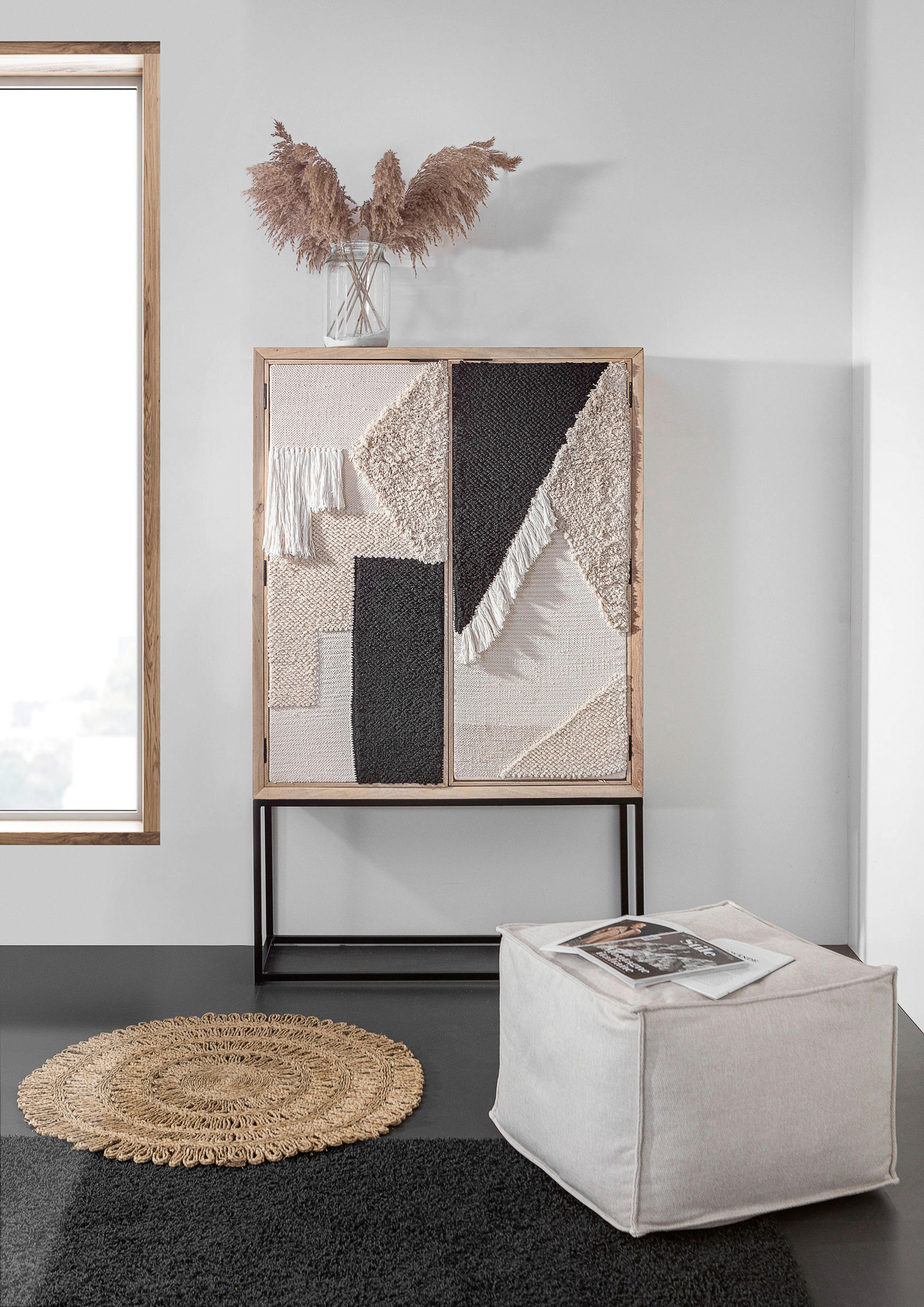 HIGHBOARD Mangoholz massiv Naturfarben - Beige/Creme, Basics, Holz/Holzwerkstoff (104/170/35cm) - Livetastic