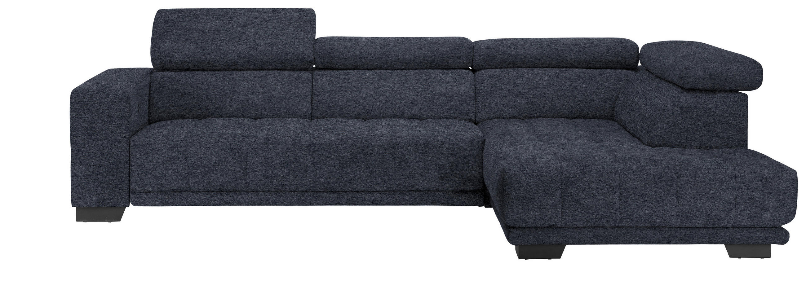 ECKSOFA  in Mikrofaser Dunkelgrau  301/207 cm  - Dunkelgrau/Schwarz, Design, Textil/Metall (301/207cm) - Xora