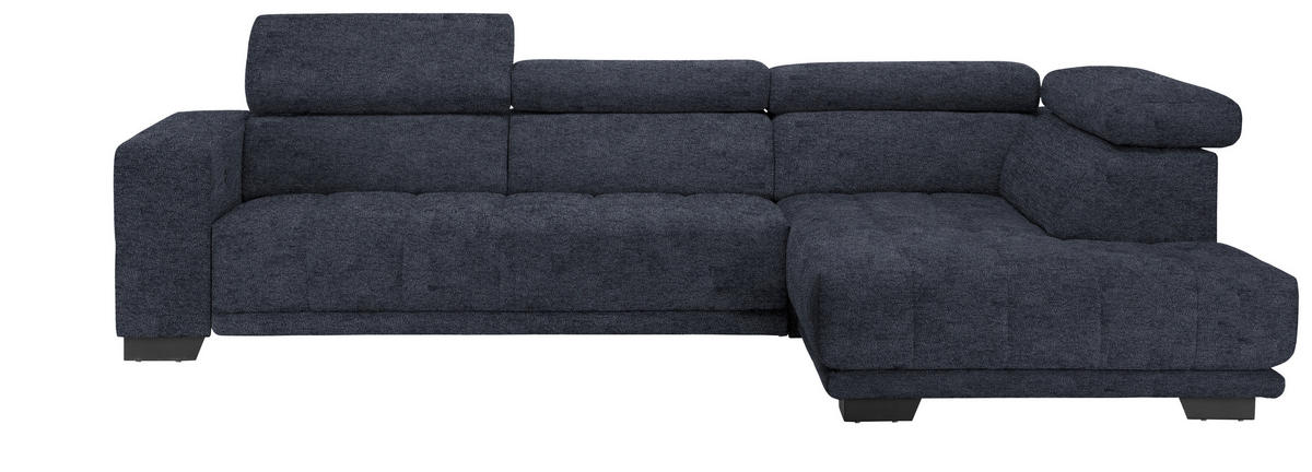 ECKSOFA  in Mikrofaser Dunkelgrau  301/207 cm  - Dunkelgrau/Schwarz, Design, Textil/Metall (301/207cm) - Xora