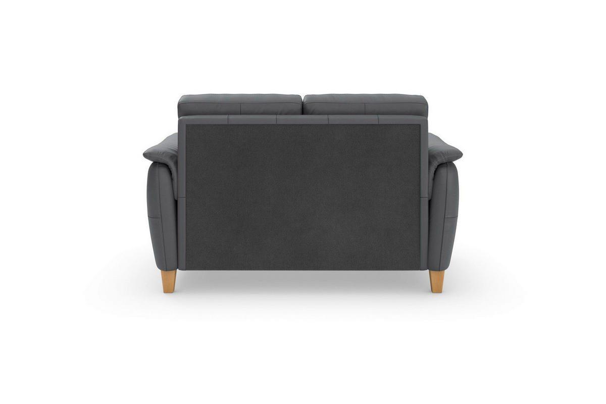 2-SITZER-SOFA PALMERA E Schwarz Echtleder  - Eichefarben/Schwarz, Basics, Leder/Holz (149/89/89cm) - Sit & More