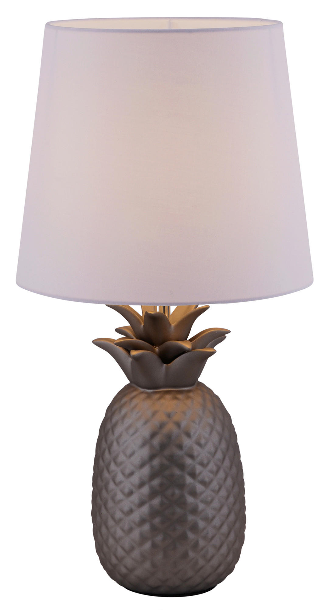TISCHLEUCHTE 23/45 cm   - Silberfarben/Weiß, Design, Keramik/Textil (23/45cm) - Näve