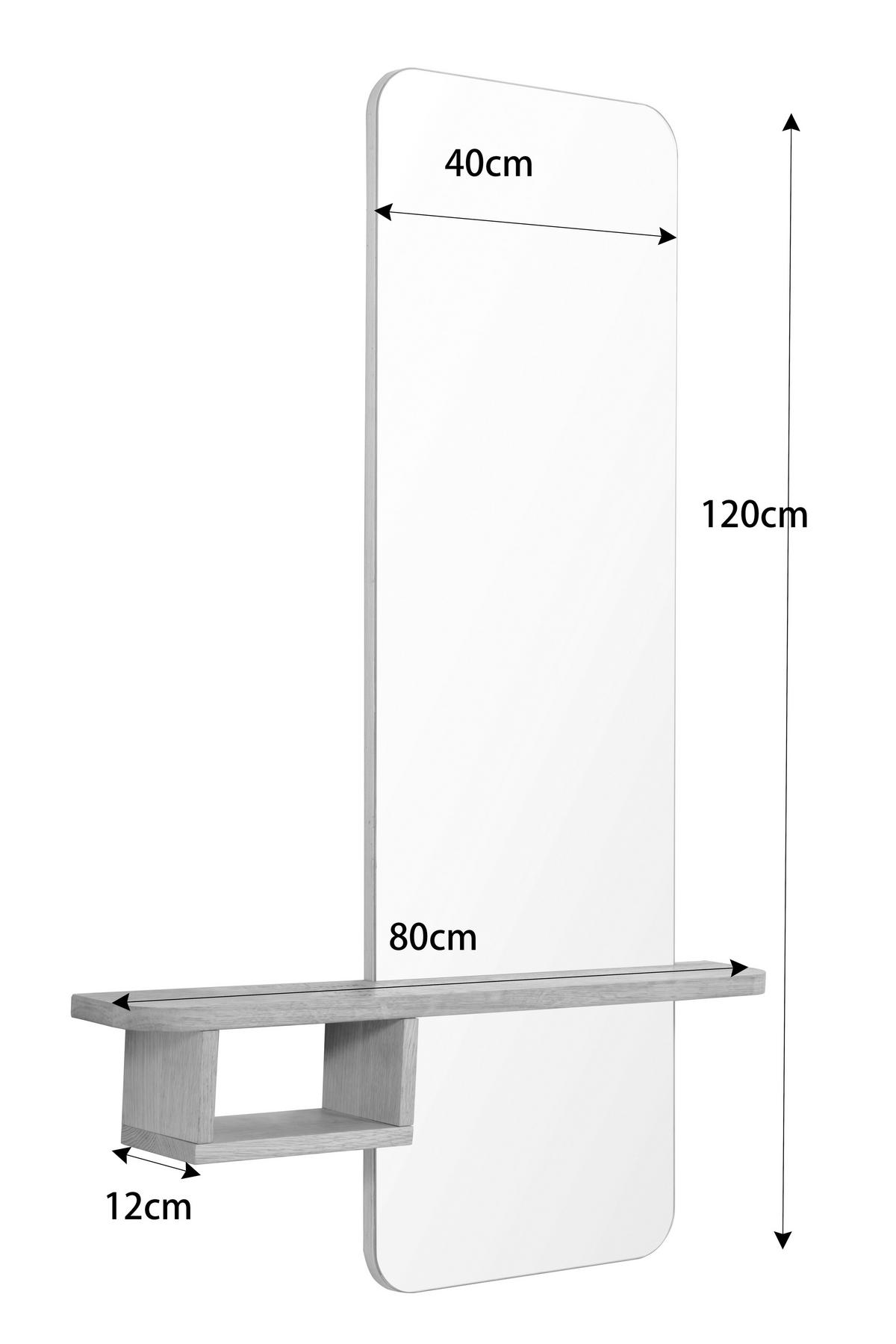 WANDSPIEGEL 80/120/12 cm    in rechteckig  - Eichefarben, Natur, Glas/Holz (80/120/12cm) - Linea Natura
