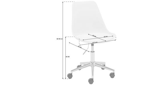 JUGENDDREHSTUHL Lederlook Weiß - Chromfarben/Weiß, Basics, Kunststoff/Textil (57,5/82-92/47cm) - Carryhome
