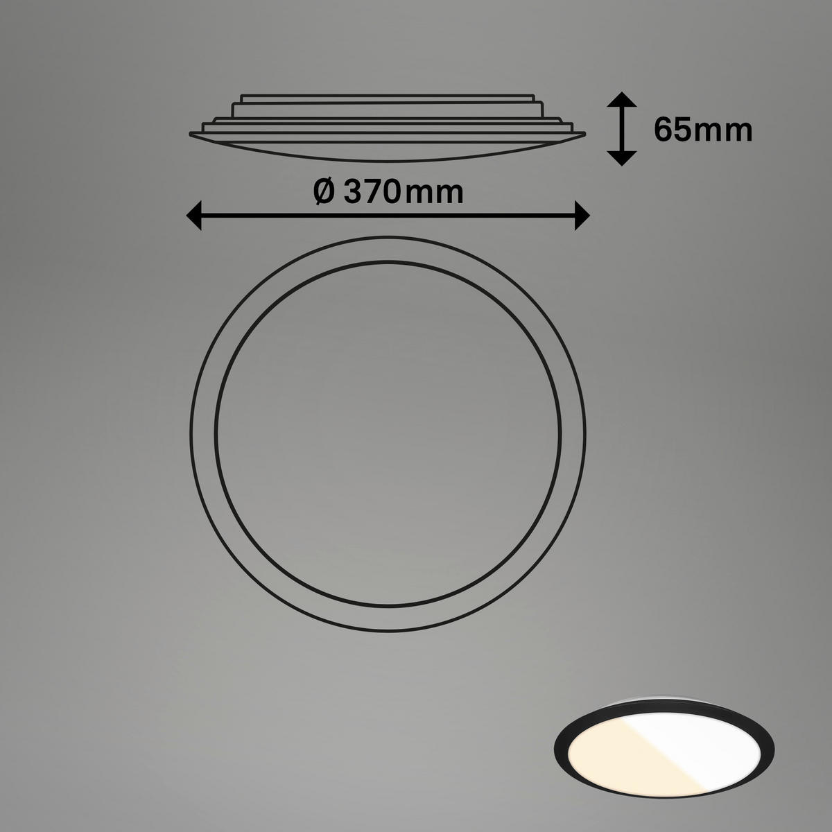 KUPAONSKA LED SVJETILJKA STRO  - crna, Basics, plastika (37/6,5cm)