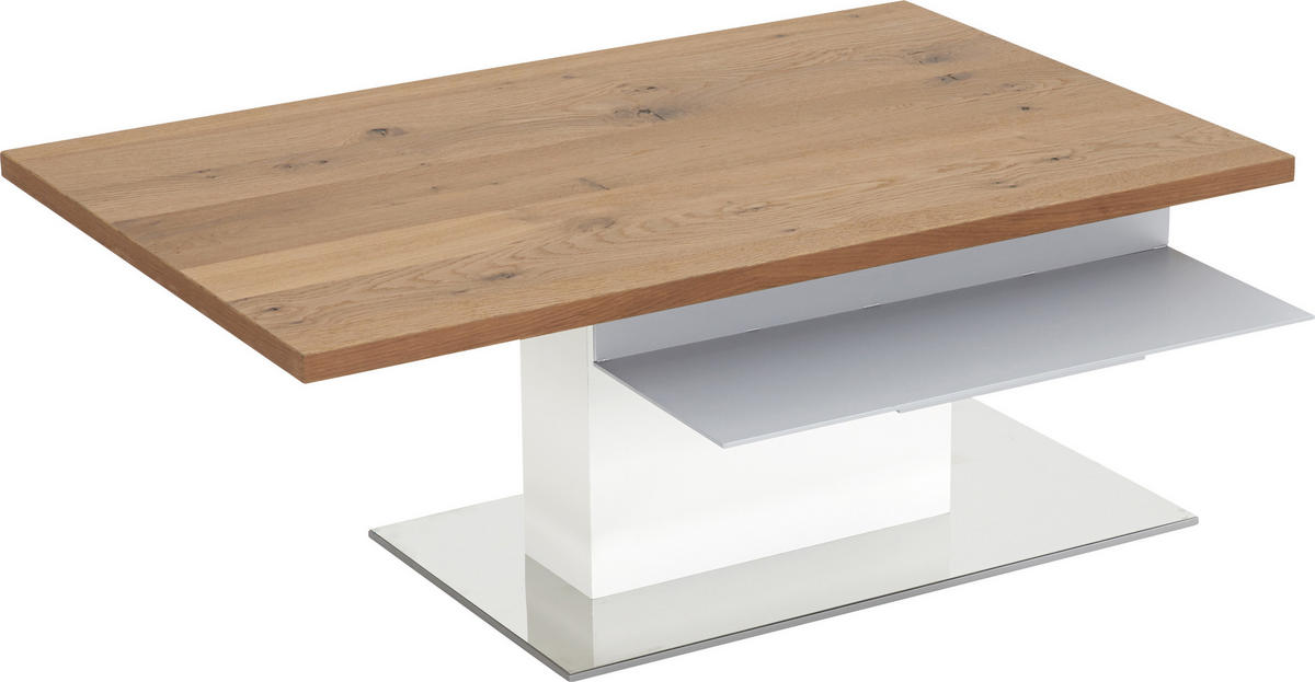 COUCHTISCH in Metall, Holzwerkstoff 100/65/41 cm  - Eichefarben/Weiß, Design, Holzwerkstoff/Metall (100/65/41cm) - Invivus