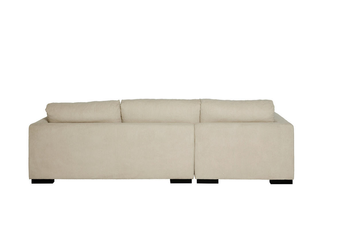 ECKSOFA  RELAX ASPEN CORNER M-L EU Weiß, Ecru Cord  - Ecru/Schwarz, MODERN, Holz/Textil (271/166cm) - Livetastic