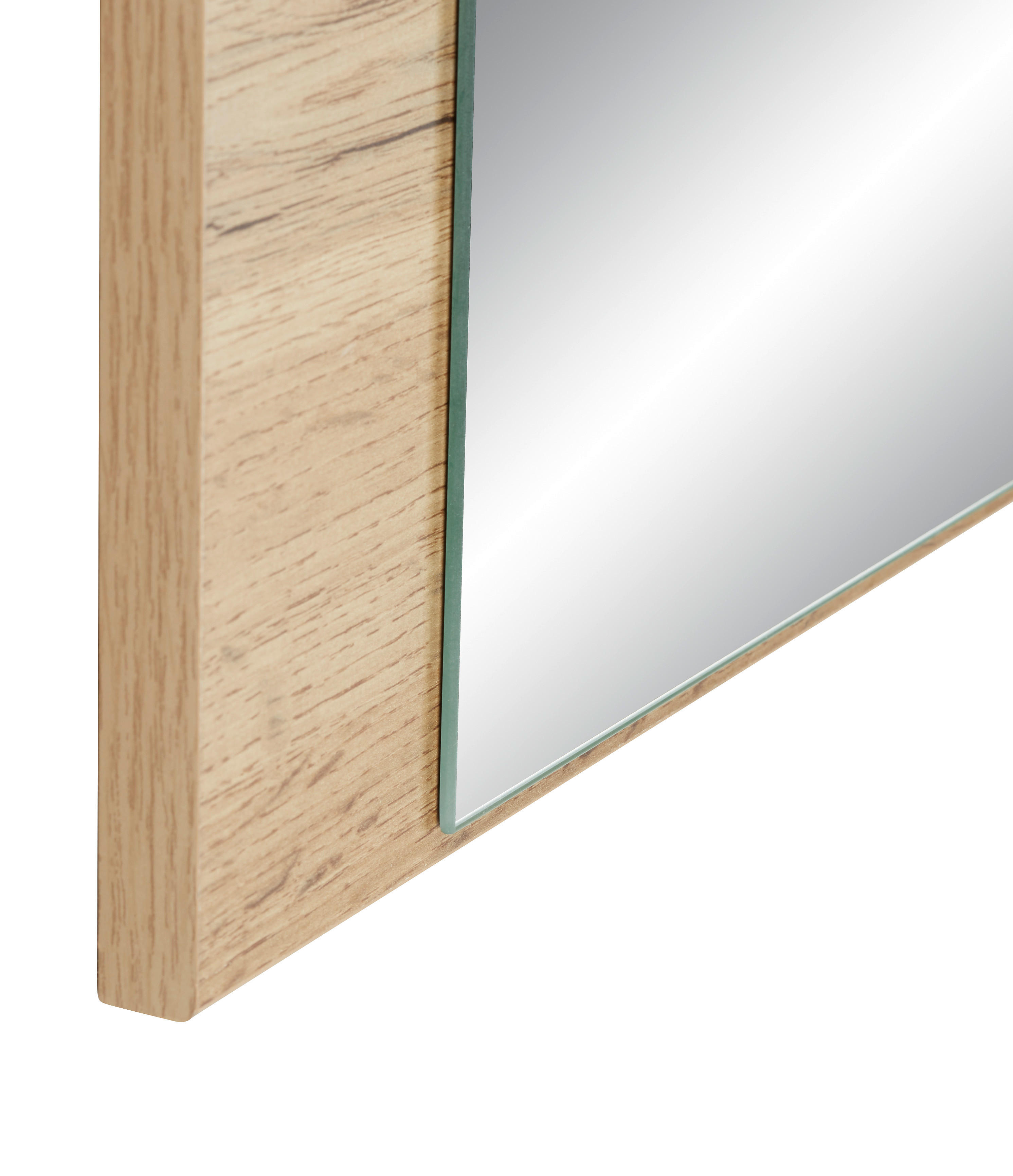OGLEDALO, 75/85/2 cm leseni material  - barve hrasta, Konvencionalno, leseni material (75/85/2cm) - Carryhome