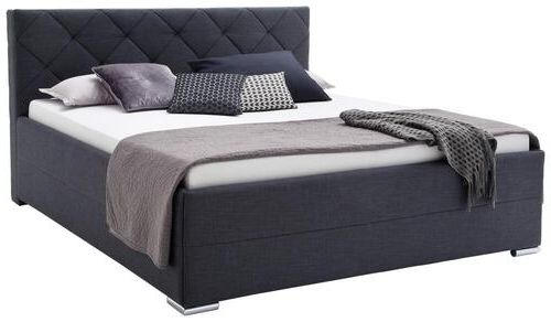 POLSTERBETT CHICAGO 180/200 cm  in Anthrazit  - Chromfarben/Anthrazit, KONVENTIONELL, Textil/Metall (180/200cm) - Livetastic