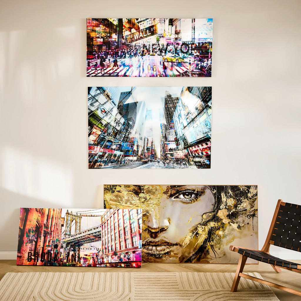 Thumbnail - Monee Kunstdruck, Mehrfarbig, Textil, Holzwerkstoff, rechteckig, 120x55 cm, Made in Europe, einfache und schnelle Anbrin...