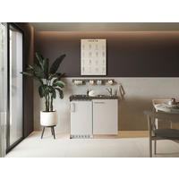 MINIKÜCHE Levin 100 cm  in Kaschmir  - Kaschmir/Eichefarben, Trend, Holzwerkstoff/Kunststoff (100cm) - Respekta