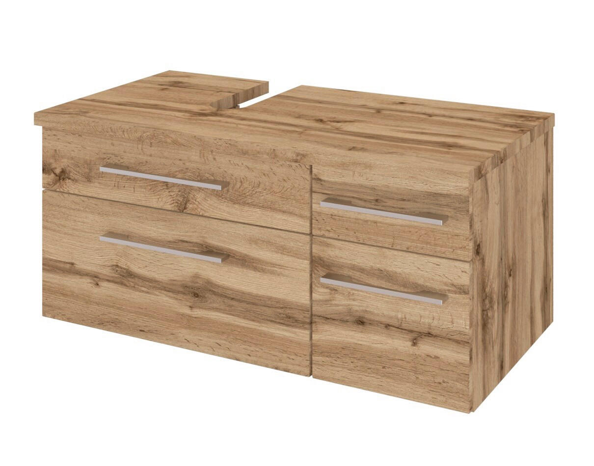 XXXLutz Waschtischunterschrank Eiche Wotan 90x41x47 cm