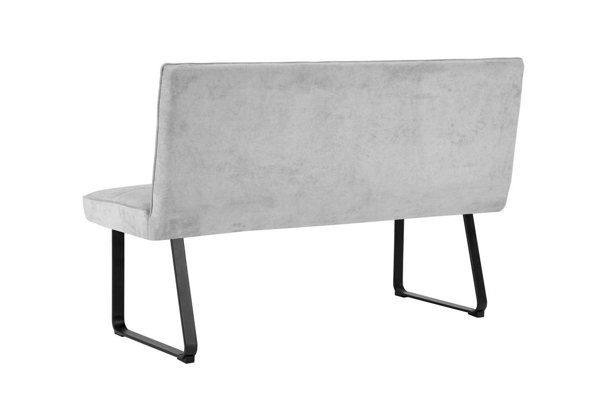 SITZBANK in Metall, Textil Hellgrau  - Hellgrau/Schwarz, MODERN, Textil/Metall (140/92/58cm) - MID.YOU