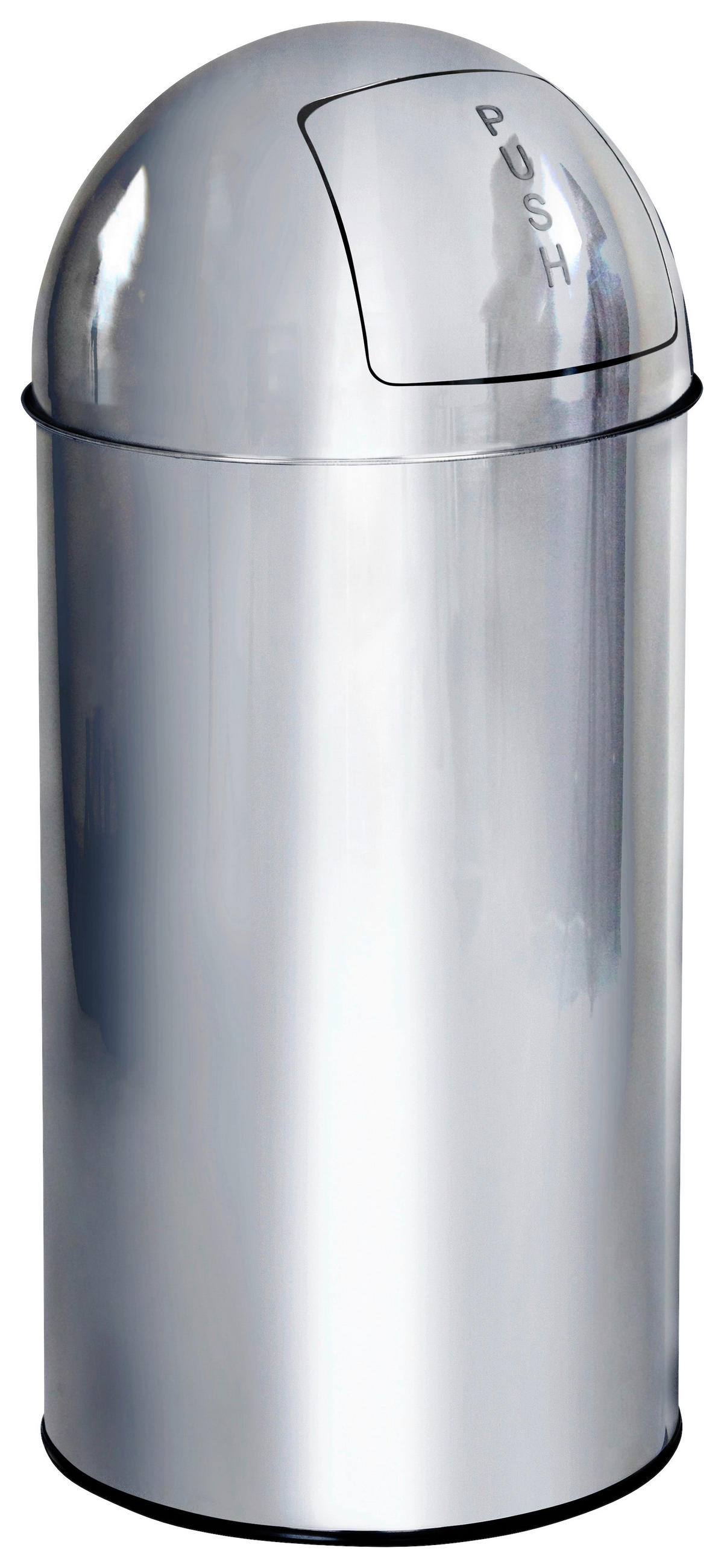 ABFALLSAMMLER 35 l  Metall  - Chromfarben/Schwarz, Basics, Kunststoff/Metall (30/66/30cm) - MID.YOU