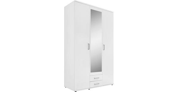 KLEIDERSCHRANK 120/196/53,5 cm 3-türig  - Alufarben/Weiß, KONVENTIONELL, Glas/Holzwerkstoff (120/196/53,5cm) - Carryhome