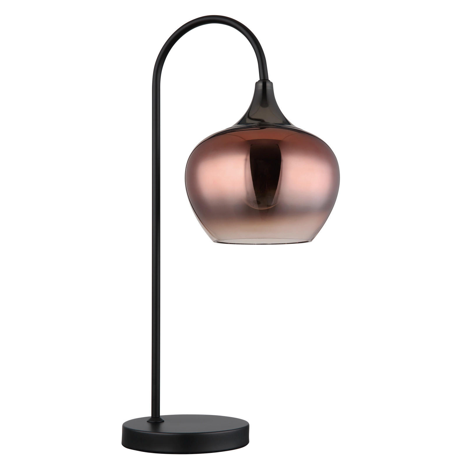 TISCHLEUCHTE 27,5/16/54 cm   - Klar/Schwarz, Design, Glas/Metall (27,5/16/54cm) - Globo