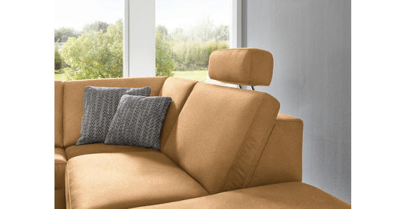 ECKSOFA in Mikrofaser Honig 275/242 cm - Alufarben/Honig, Design, Textil/Metall (275/242cm) - Dieter Knoll