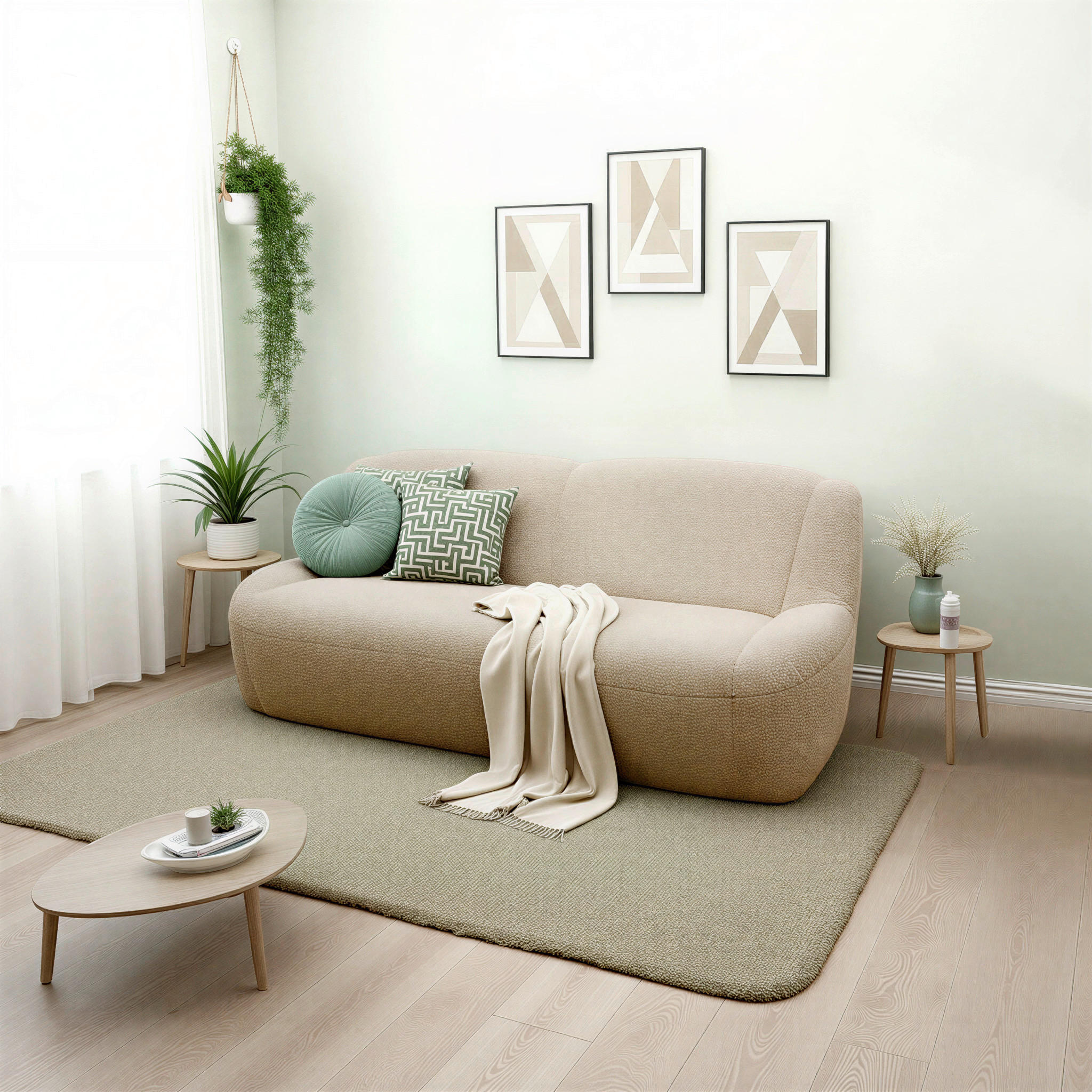 3-SITZER-SOFA 100 034 Chenille Taupe  - Taupe/Creme, MODERN, Kunststoff/Textil (197/82/93cm) - Livetastic