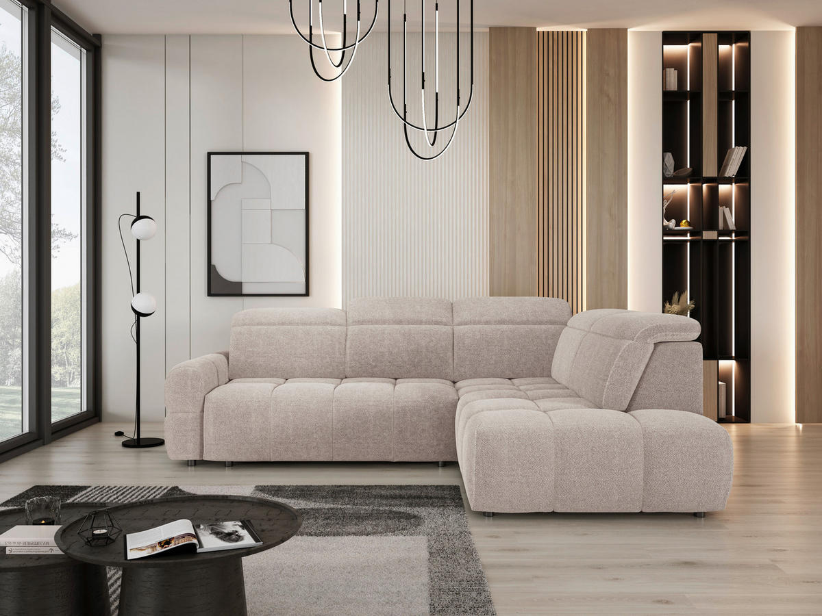 KUTNA GARNITURA tekstil  bež   - bež, Moderno, tekstil/plastika (270/110/223cm)
