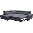 ECKSOFA in Struktur Anthrazit  - Anthrazit/Schwarz, MODERN, Textil/Metall (212/254cm) - Carryhome