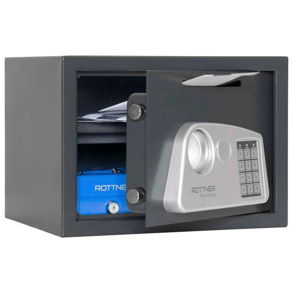 TRESOR - Anthrazit, KONVENTIONELL, Metall (35/25/28cm) - ROTTNER