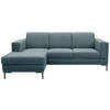 ECKSOFA Looks VII Petrol Webstoff  - Petrol/Schwarz, Design, Textil/Metall (214/146cm) - LOOKS by W.Joop