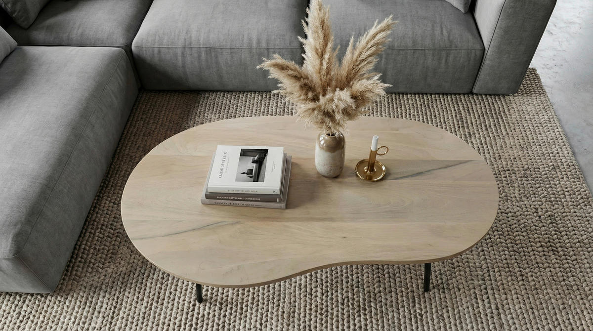 SOFFBORD - vit/svart, Design, metall/trä (122/63/36cm) - MID.YOU
