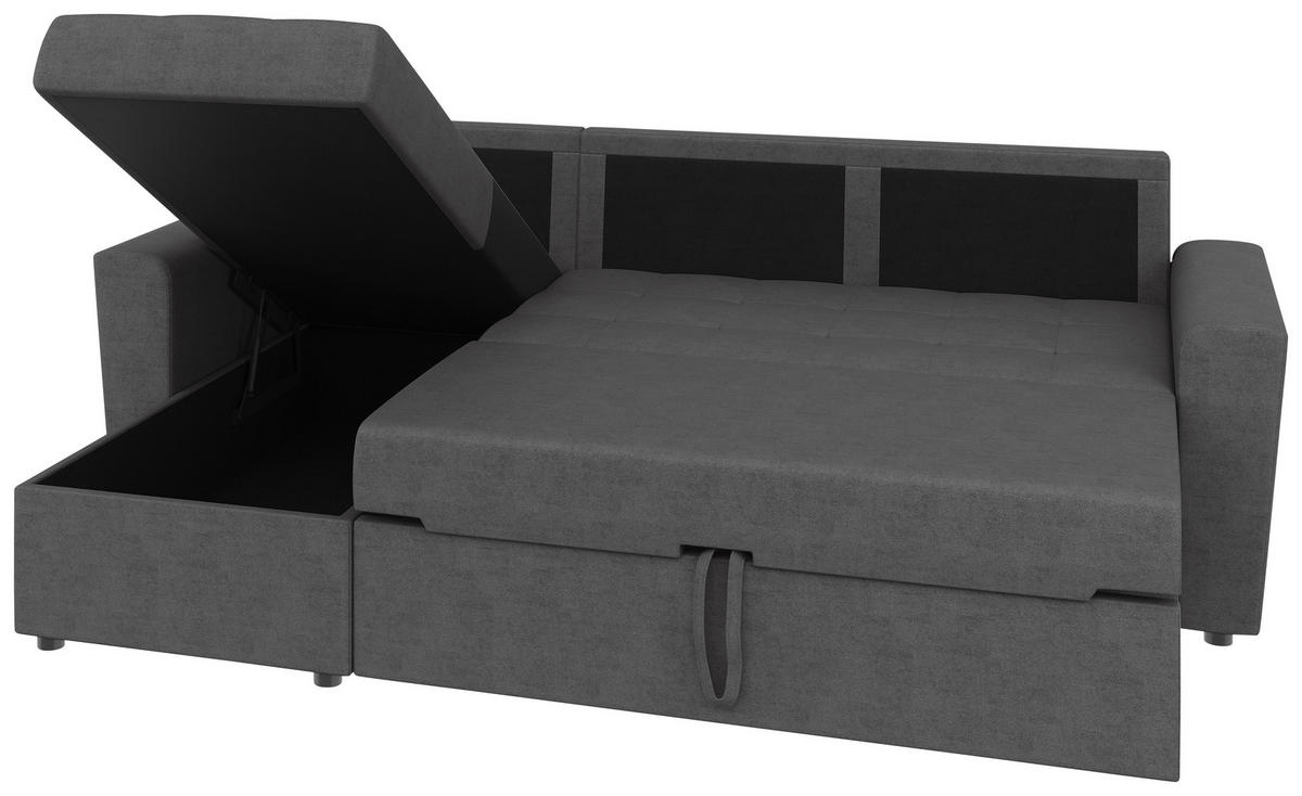 ECKSOFA TERMOLI Grau Jacquard  - Schwarz/Grau, Design, Kunststoff/Textil (231/155cm) - MID.YOU