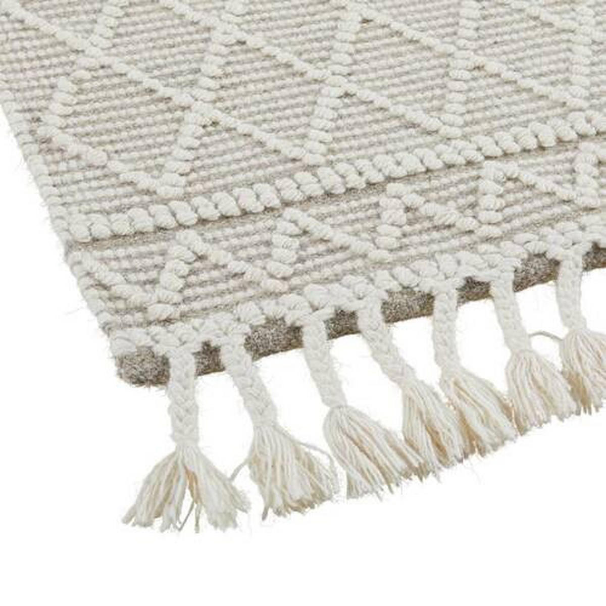 RUČNĚ TKANÝ KOBEREC, 160/230 cm, bílá, béžová - bílá/béžová, Lifestyle, textil (160/230cm) - Linea Natura