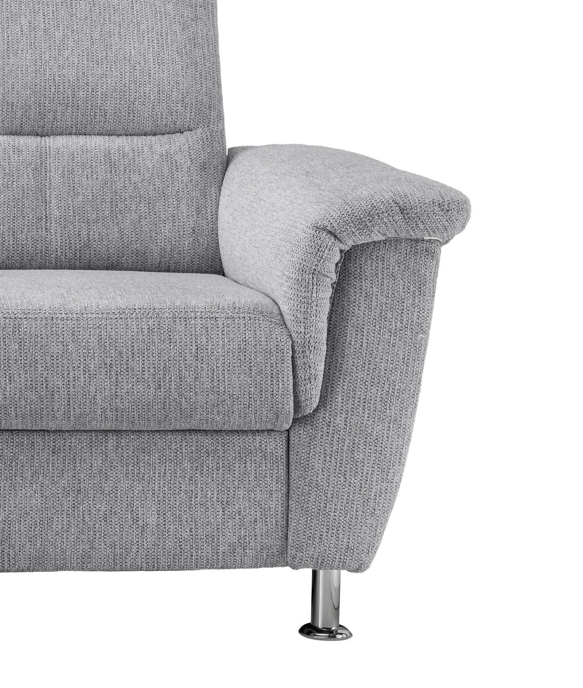 ECKSOFA in Chenille Silberfarben  - Chromfarben/Silberfarben, Modern, Textil/Metall (165/231cm) - Livetastic