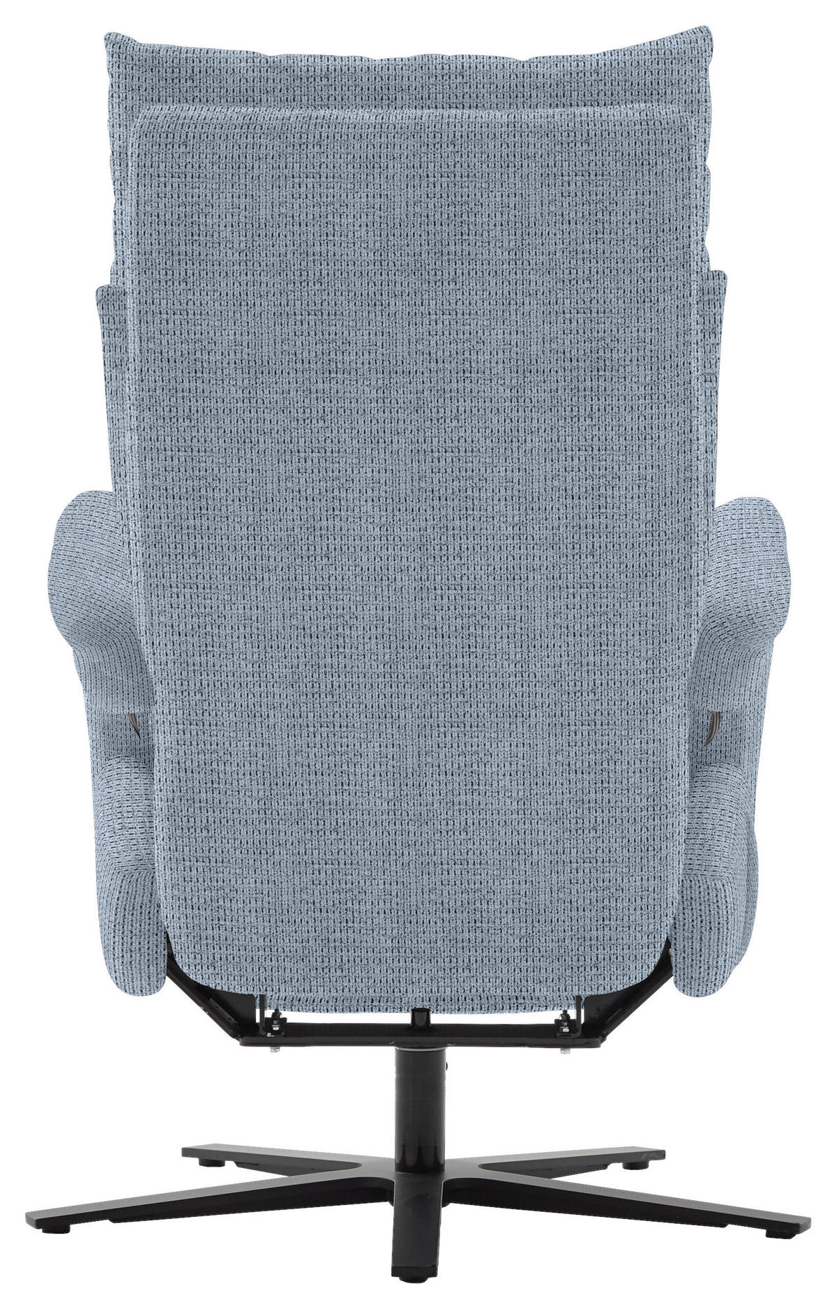 FERNSEHSESSEL in Struktur Hellblau  - Schwarz/Hellblau, Modern, Textil/Metall (73/113-117/85cm) - Cantus