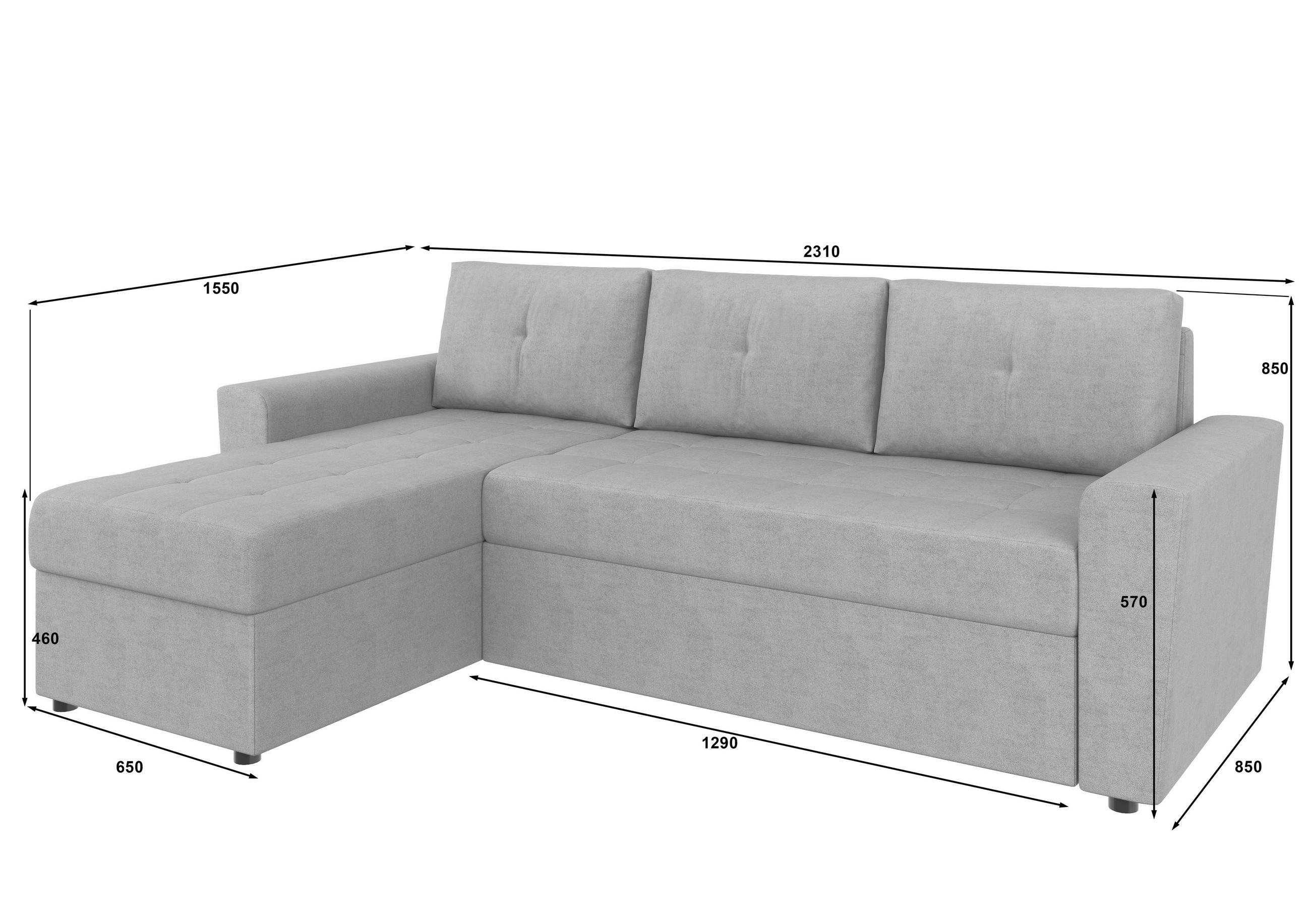 Thumbnail - Mid.you Ecksofa Termoli, Dunkelgrün, Textil, 3-Sitzer, Füllung: Schaumstoff, L-Form, 231x155 cm, Made in EU, Liegefunkti...