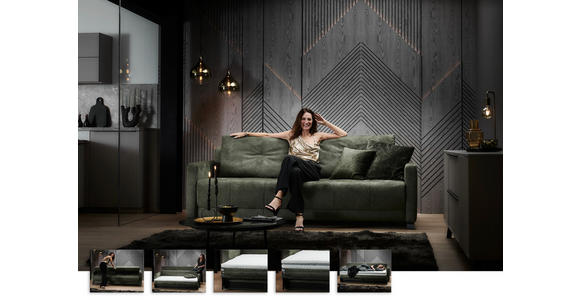 SCHLAFSOFA  in Flachgewebe Dunkelgrün  - Dunkelgrün/Schwarz, KONVENTIONELL, Textil/Metall (232/77/116cm) - Dieter Knoll