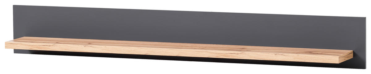 WANDBOARD Eiche Wotan, Anthrazit  - Anthrazit/Eiche Wotan, Design, Holzwerkstoff (150/20/20cm) - MID.YOU