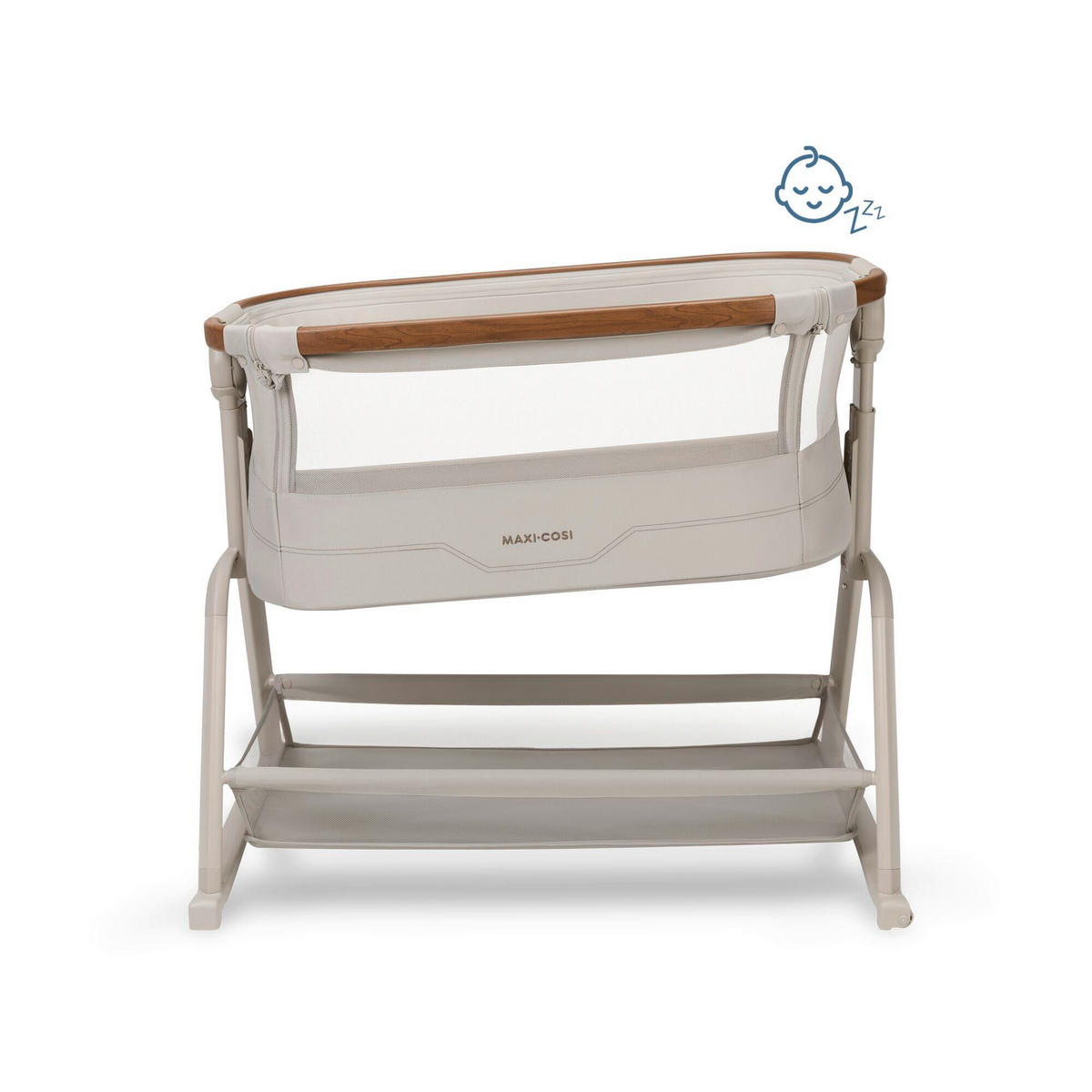 BEISTELLBETT Iora Plus  - Creme, Basics, Naturmaterialien/Kunststoff (61,3/68,3-77,4/91cm) - Maxi-Cosi