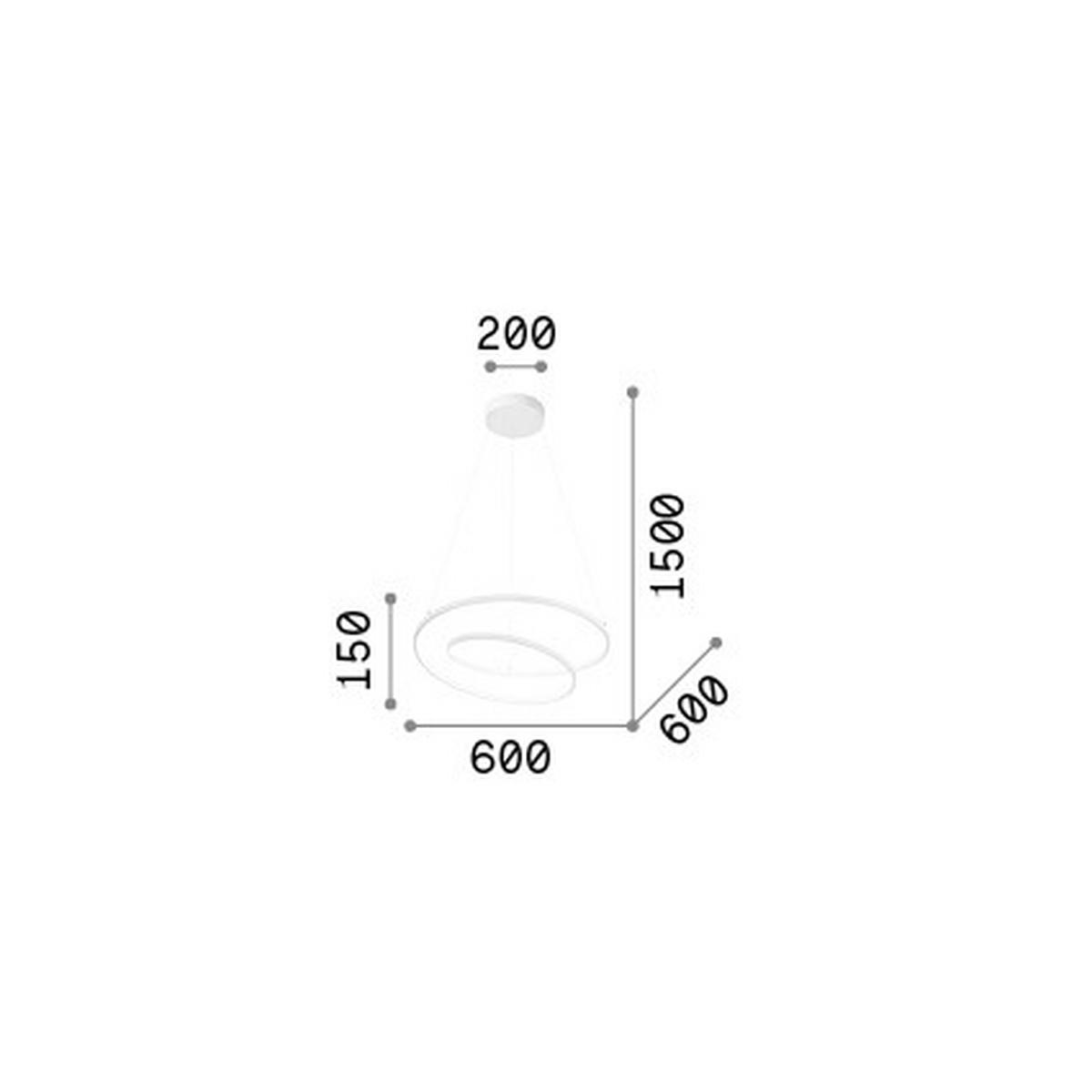 LED-HÄNGELEUCHTE Nero 60/30/150 cm   - Schwarz, Design, Kunststoff/Metall (60/30/150cm) - Ideal Lux