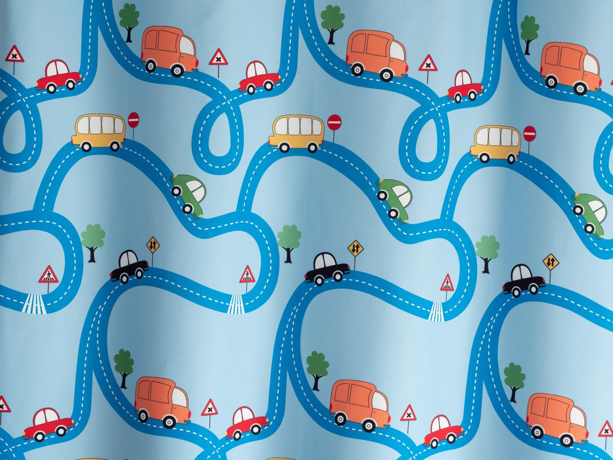 MATERIAL TEXTIL DECORATIV obscuritate  - albastru/alb, Basics, textil (150cm)