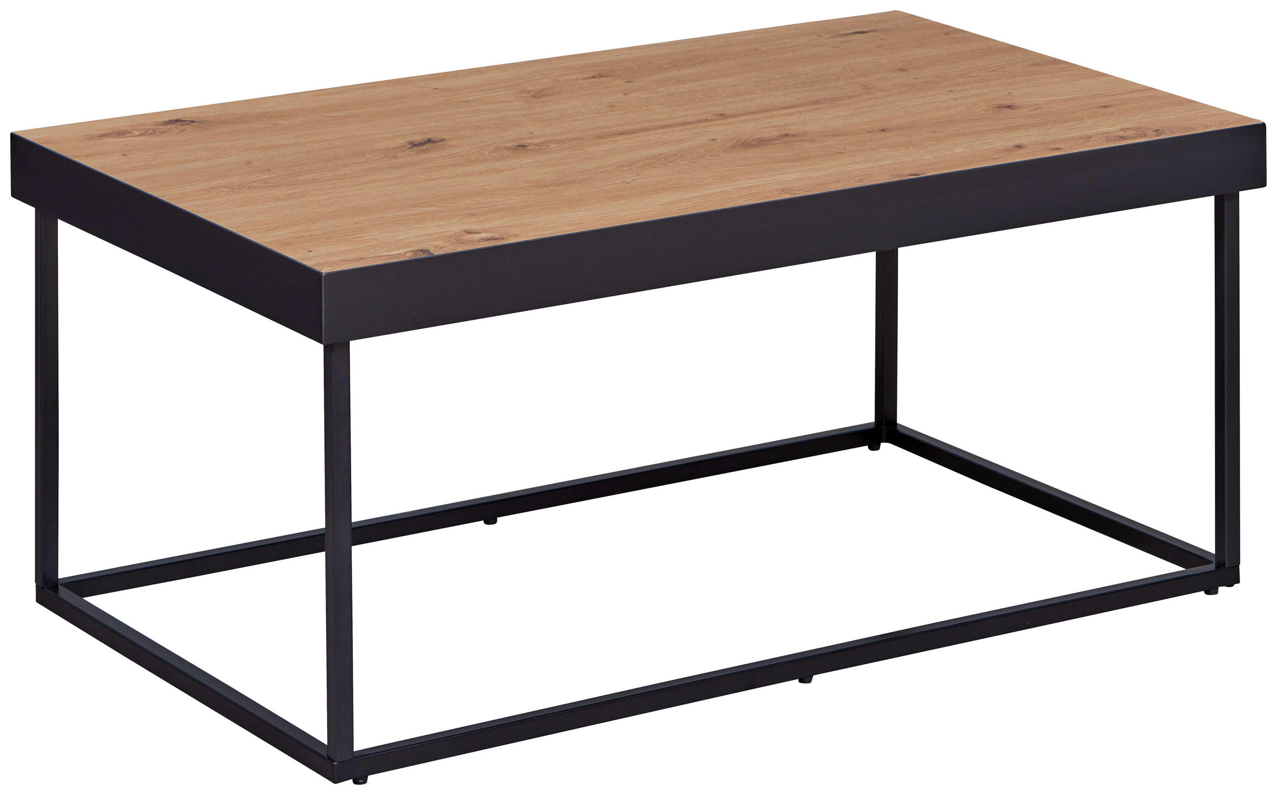 COUCHTISCH 90/55/40 cm rechteckig Schwarz, Eiche Artisan  - Schwarz/Eiche Artisan, Design, Holzwerkstoff/Metall (90/55/40cm) - Livetastic