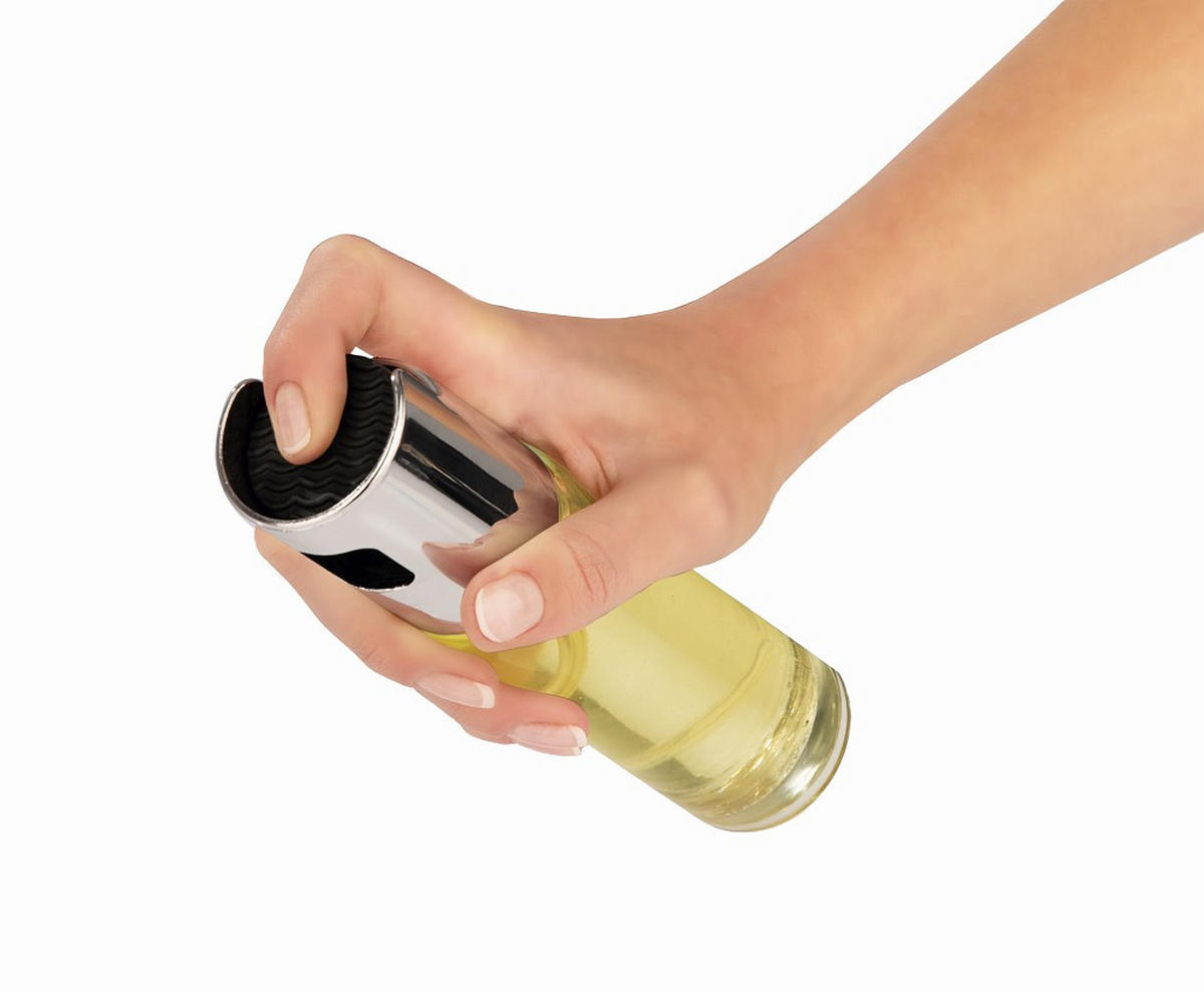 ESSIG-/ÖLFLASCHE - Edelstahlfarben/Transparent, Basics, Glas/Kunststoff (4/17,5cm) - GOURMETMAXX