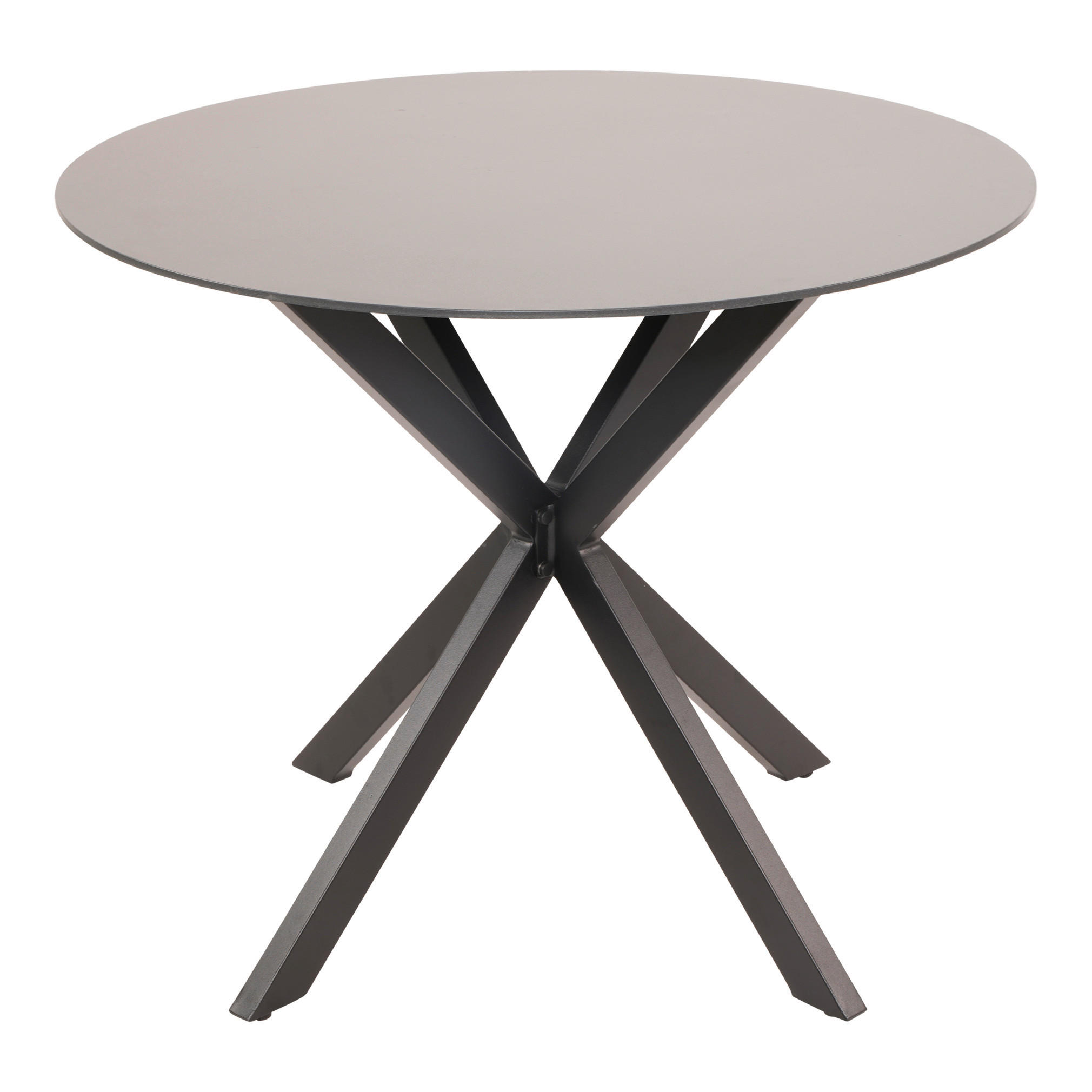 GARTENTISCH Metall, Glas Grau, Schwarz  - Schwarz/Grau, Konventionell, Glas/Metall (90/73cm)