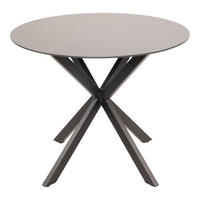 GARTENTISCH Metall, Glas Grau, Schwarz  - Schwarz/Grau, Konventionell, Glas/Metall (90/73cm)