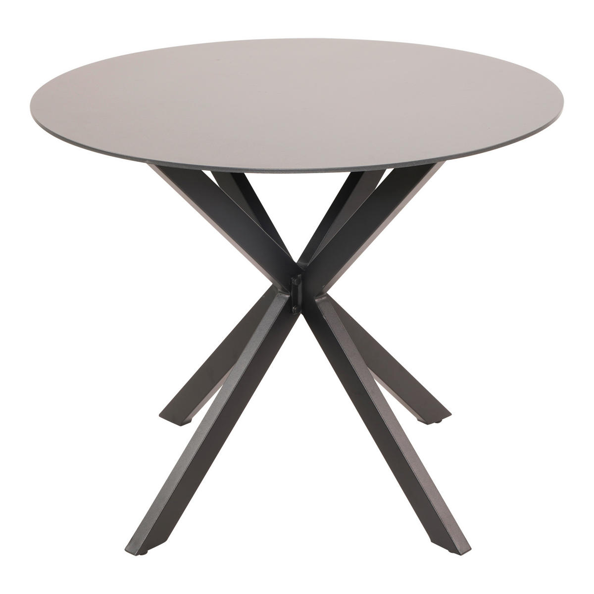 GARTENTISCH Metall, Glas Grau, Schwarz  - Schwarz/Grau, Konventionell, Glas/Metall (90/73cm)