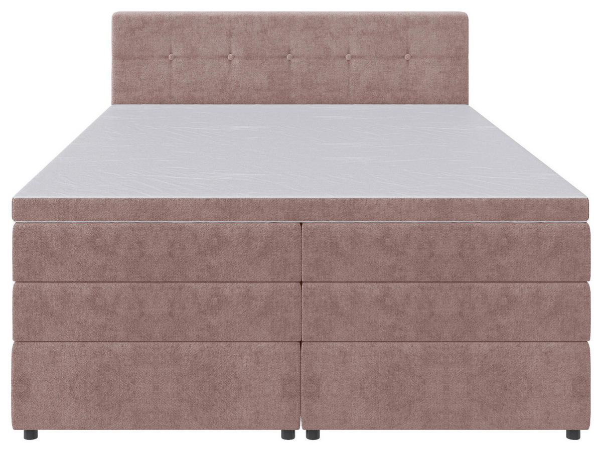 BOXSPRINGBETT 160/200 cm  in Hellrot  - Hellrot/Schwarz, KONVENTIONELL, Kunststoff/Textil (160/200cm) - Carryhome