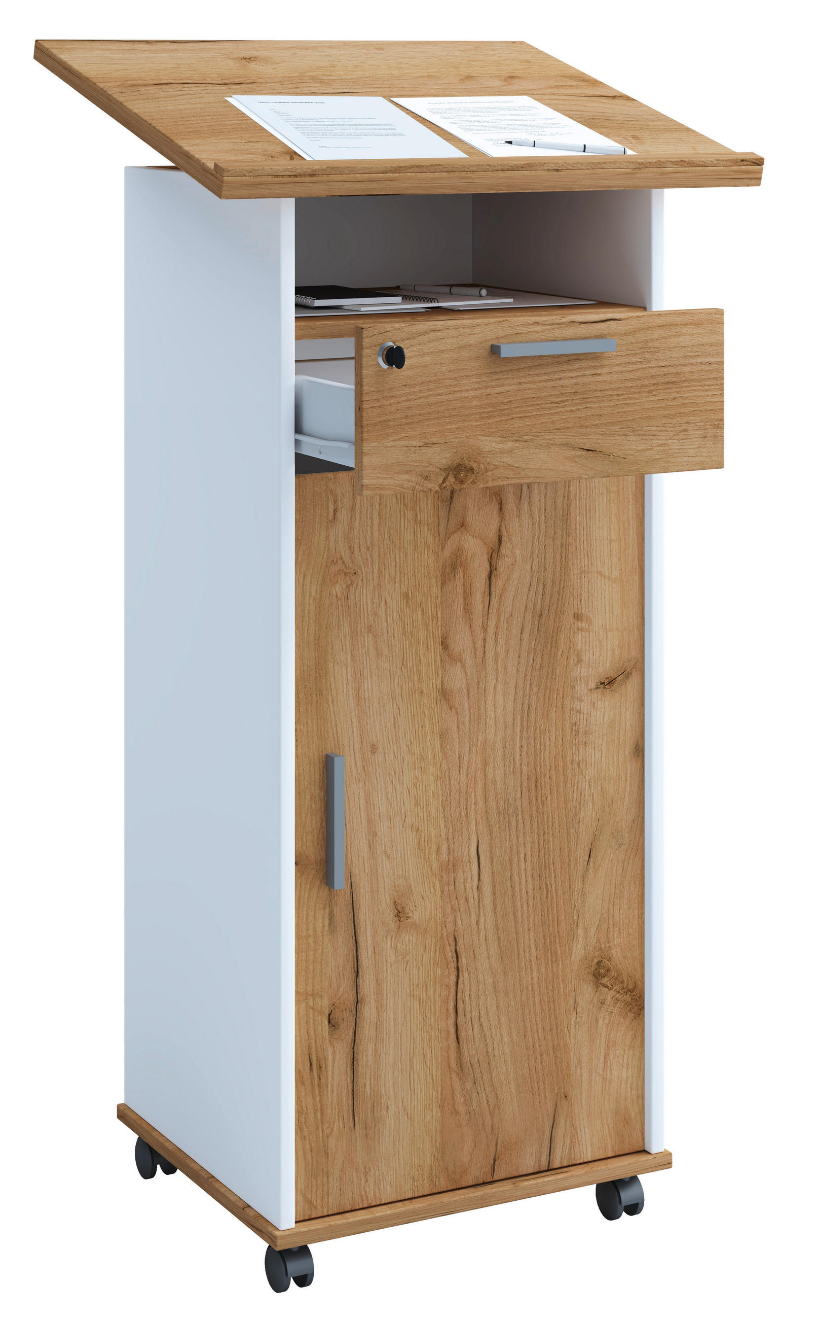 STEHPULT 60/50/108,3 cm  - Honigeiche/Weiß, Design, Holzwerkstoff (60/50/108,3cm) - MID.YOU