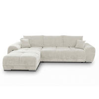 ECKSOFA  in Chenille Greige  - Chromfarben/Greige, KONVENTIONELL, Kunststoff/Textil (183/290cm) - Xora