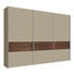 SCHIEBETÜRENSCHRANK 3-türig Kernnussbaum furniert Nussbaumfarben, Sandfarben - Sandfarben/Chromfarben, Design, Holz/Holzwerkstoff (302/229,6/67,7cm) - Hülsta