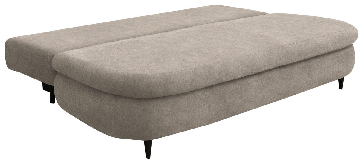 SCHLAFSOFA in Velours Beige  - Beige/Schwarz, Design, Holz/Textil (213/89/105cm) - Novel